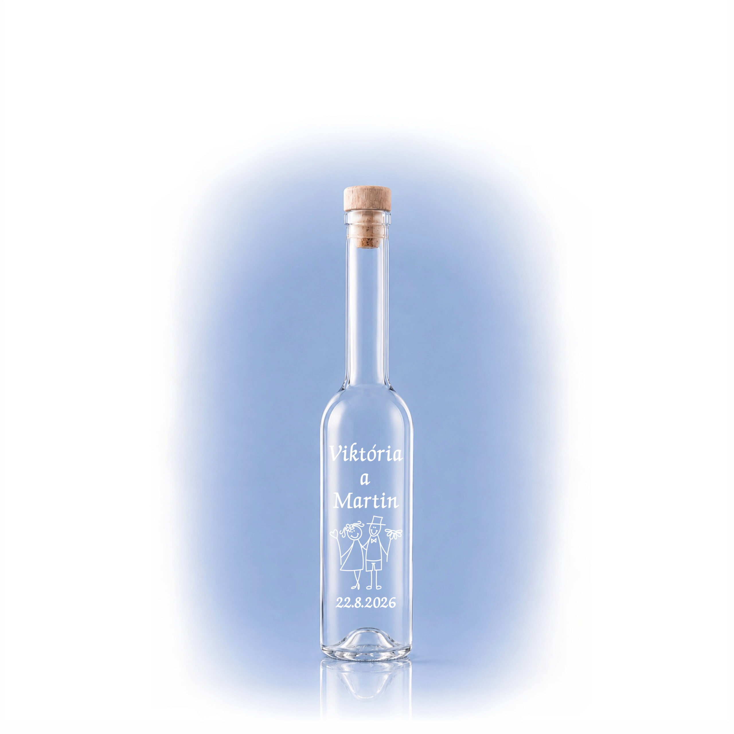 Svadobná fľaška 0,2 l s motívom Folk